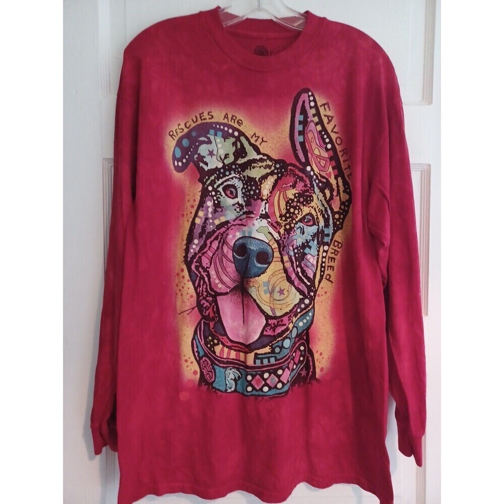 The Mountain "Rescues are my Favorite Breed" Tshirt mens L dog graphic pop art
